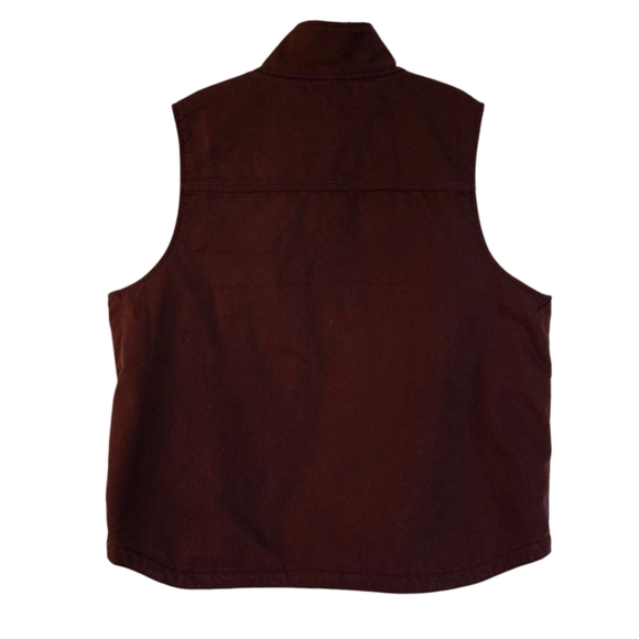 Carhartt Men's Sherpa Lined Relaxed Fit Washed Duck Canvas Vest Blackberry Sz XL - Picture 2 of 15